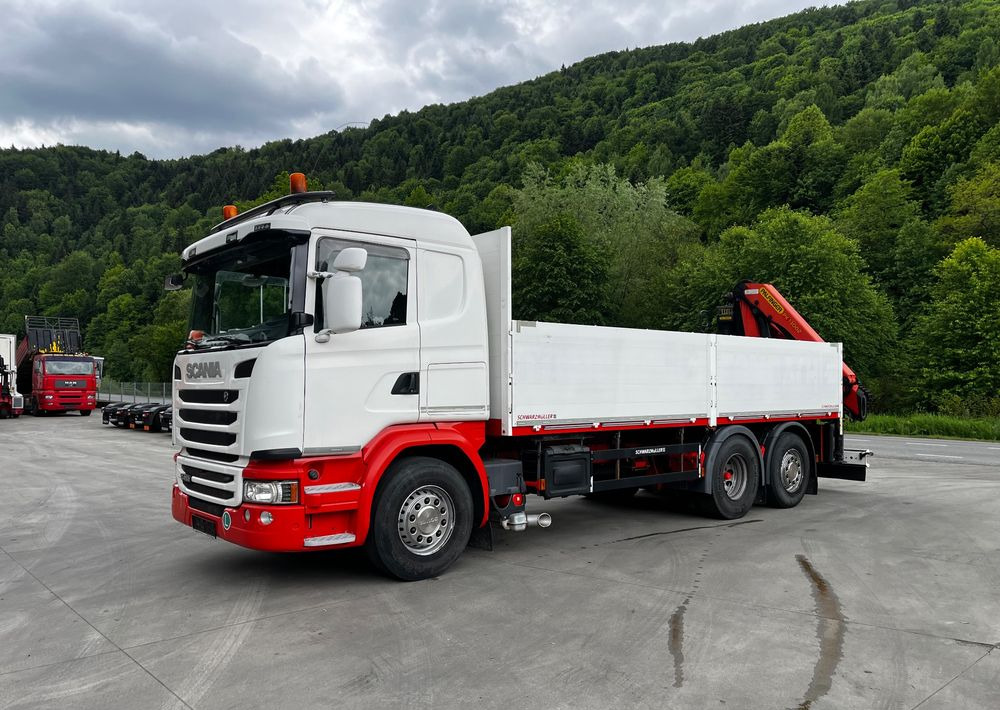 Scania G450 // 6x2// Skrzynia 6.40x2.49 // HDS Palfinger // Oś skrętna podnoszona // - Camión grúa, Camión caja abierta: foto 2 Scania G450 // 6x2// Skrzynia 6.40x2.49 // HDS Palfinger // Oś skrętna podnoszona // - Camión grúa, Camión caja abierta: foto 2