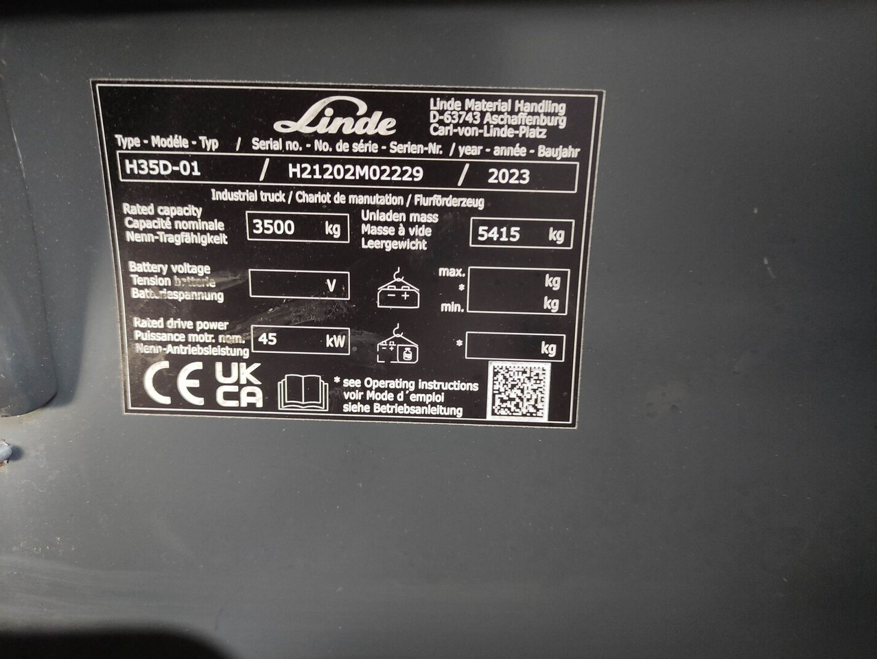 Carretilla elevadora diésel Linde H35D-01-120 (LACK NEU): foto 7