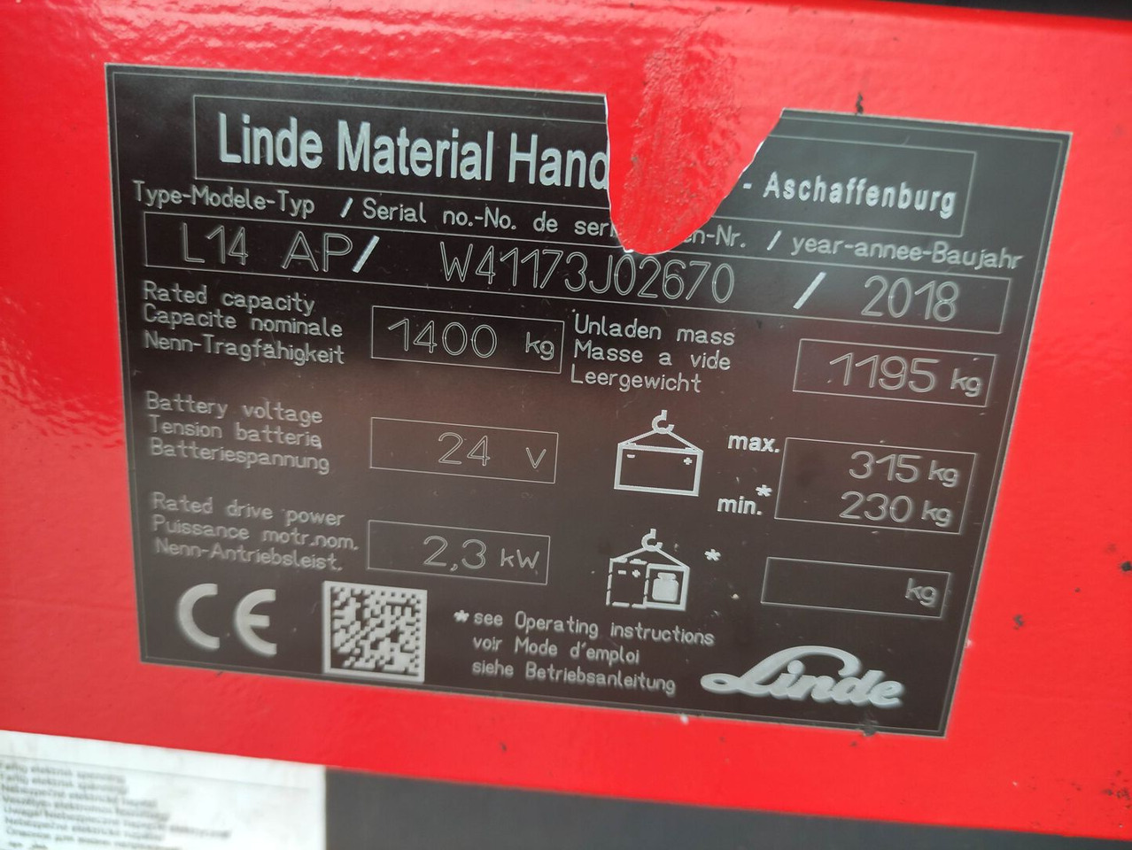 Linde L14 APi - Apilador: foto 5 Linde L14 APi - Apilador: foto 5
