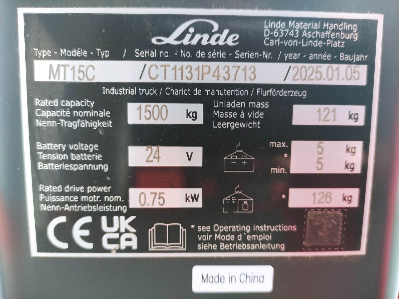 Linde MT15C - Transpaleta: foto 5 Linde MT15C - Transpaleta: foto 5