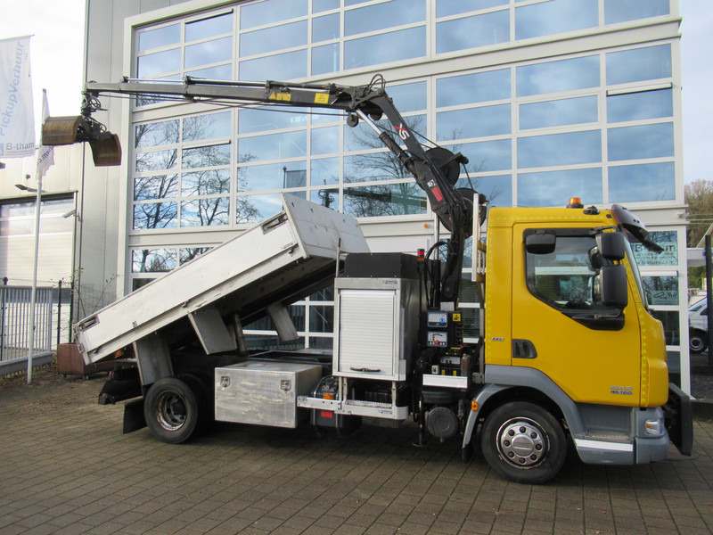 Camión volquete, Camión grúa DAF LF45.160 EEV Kipper + HIAB 044 D-3 RF Kran Crane: foto 6