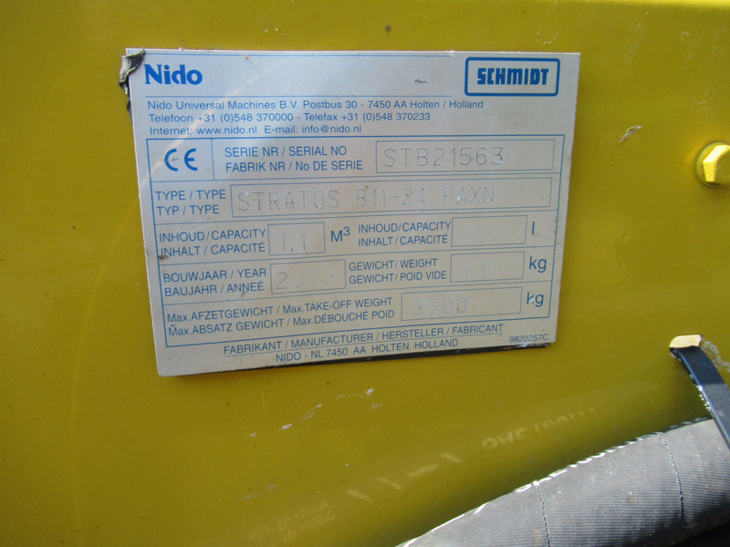 Esparcidor de sal NIDO STRATOS B11-24 PAXN 1,1 m3 + 500L Zoutstrooier Salzstreuer: foto 8