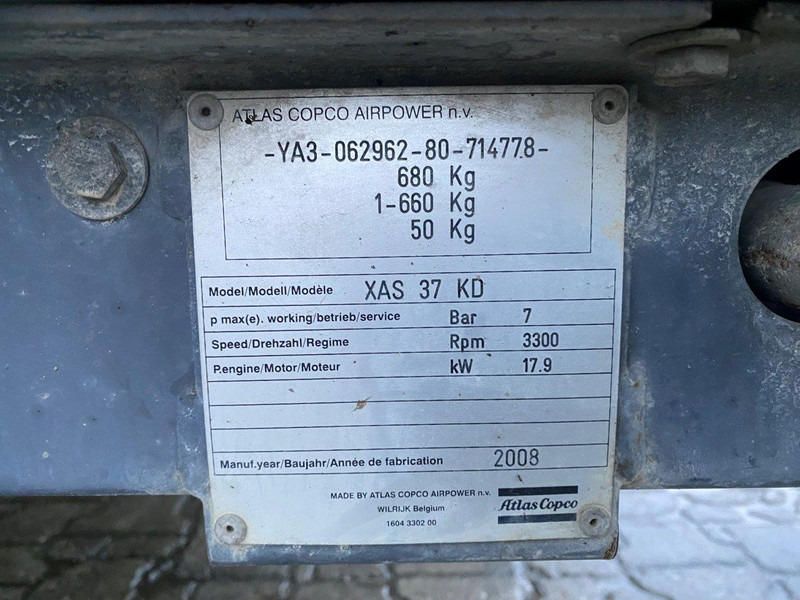Atlas-Copco XAS 37 kd NVT - Compresor de aire: foto 5 Atlas-Copco XAS 37 kd NVT - Compresor de aire: foto 5