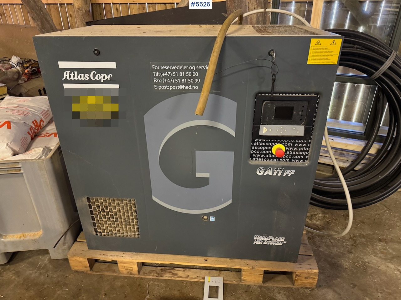 2012 Atlas Copco Airpower GA11FF - Compresor de aire: foto 1 2012 Atlas Copco Airpower GA11FF - Compresor de aire: foto 1
