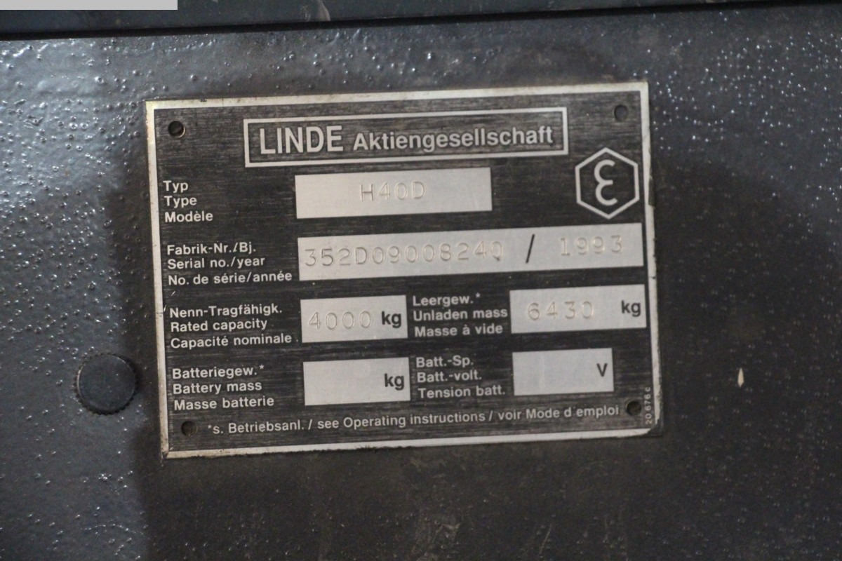 LINDE H40D - Carretilla elevadora diésel: foto 4 LINDE H40D - Carretilla elevadora diésel: foto 4