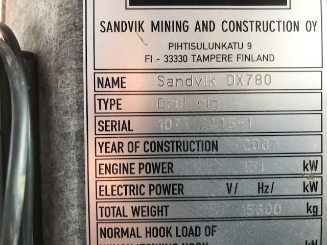 Perforadora SANDVIK Ranger DX780: foto 18