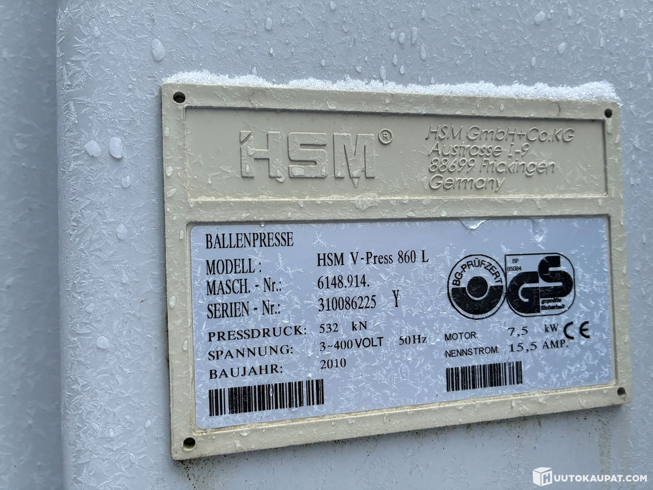 Brand HSM V-Press waste compactor, Pälkäne - Otros maquinaria: foto 4 Brand HSM V-Press waste compactor, Pälkäne - Otros maquinaria: foto 4