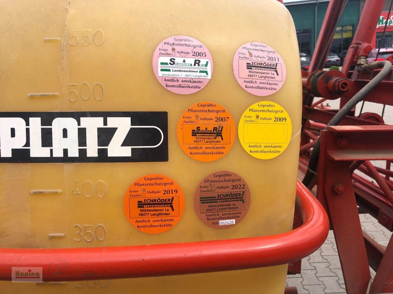 Platz 600 Liter - Pulverizador suspendido: foto 5 Platz 600 Liter - Pulverizador suspendido: foto 5