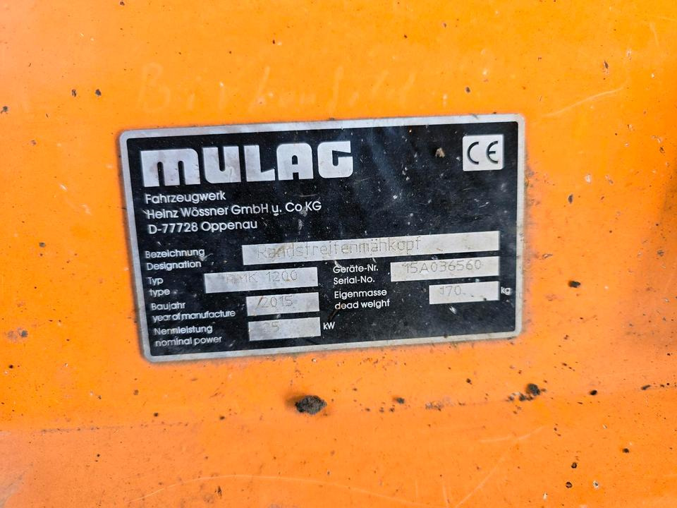 Mulag RMK 1200 BJ. 2015 Randstreifenmäher Böschungsmäher Böschungsmulcher für FME 600 700 MKM FMK Unimog 405 424 427 U 300 400 500 430 - Desbrozadora lateral: foto 4 Mulag RMK 1200 BJ. 2015 Randstreifenmäher Böschungsmäher Böschungsmulcher für FME 600 700 MKM FMK Unimog 405 424 427 U 300 400 500 430 - Desbrozadora lateral: foto 4