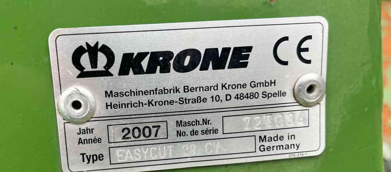 Krone Easycut 28 CV frontmaaier, schijvenmaaier, mower Hooibouwmachines - Segadora: foto 5 Krone Easycut 28 CV frontmaaier, schijvenmaaier, mower Hooibouwmachines - Segadora: foto 5