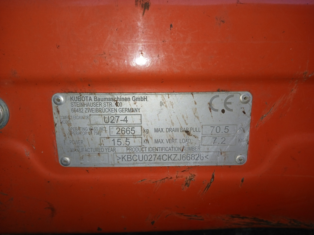 KUBOTA U27-4 - Miniexcavadora: foto 1 KUBOTA U27-4 - Miniexcavadora: foto 1