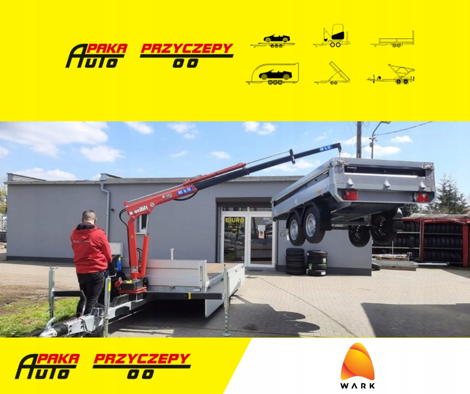 PRZYCZEPA Z DŹWIGIEM ŻURAW DŹWIG HDS MAXILIFT 110 / TRAILER WITH CRANE HDS MAXILIFT 110 - Remolque plataforma/ Caja abierta: foto 1 PRZYCZEPA Z DŹWIGIEM ŻURAW DŹWIG HDS MAXILIFT 110 / TRAILER WITH CRANE HDS MAXILIFT 110 - Remolque plataforma/ Caja abierta: foto 1