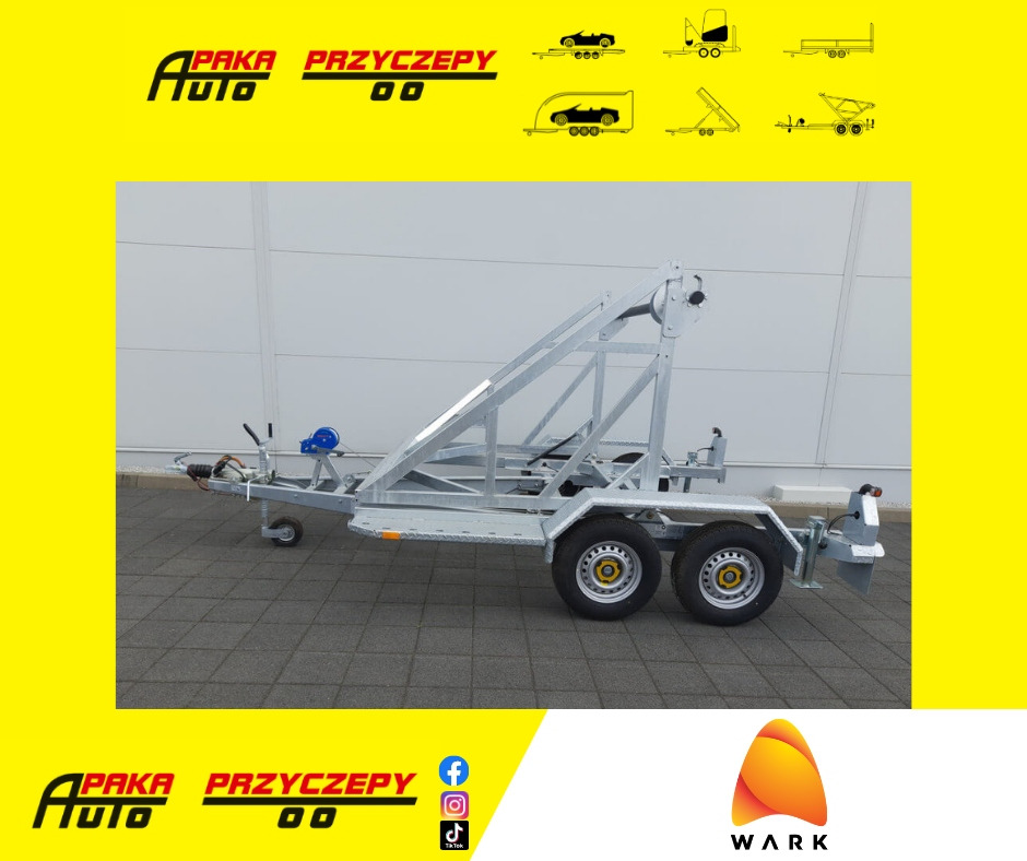 Remolque portabobinas nuevo WARK PRZYCZEPA KABLOWA Z WCIĄGARKĄ RĘCZNĄ , DMC 3500 KG | MEGA PROMOCJA: foto 1
