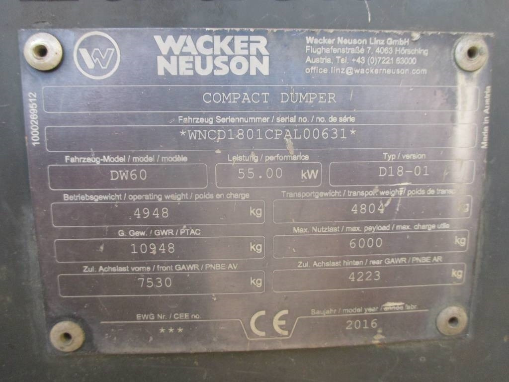 Minidumper Wacker Neuson DW 60: foto 11
