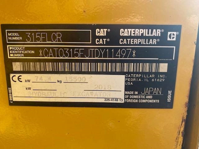 Excavadora de cadenas CAT 315FL CR: foto 23