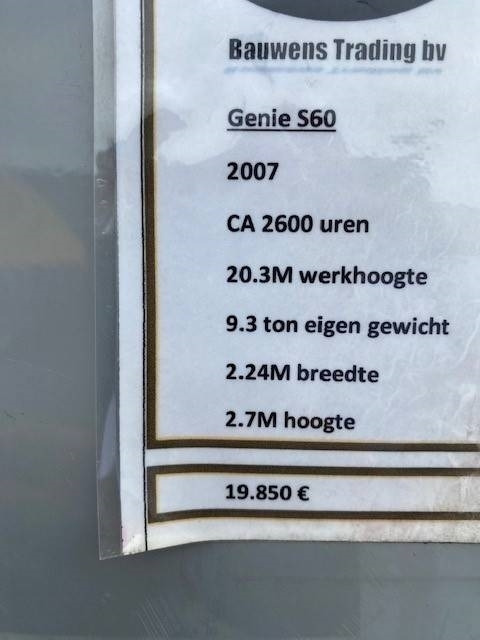 Genie S 60 - Plataforma telescopica: foto 5 Genie S 60 - Plataforma telescopica: foto 5