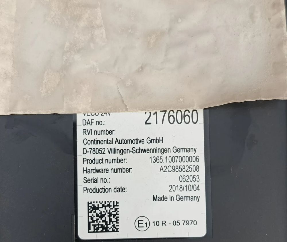 DAF XF 106 EURO 6 MX13 KOMPUTER MODUŁ STEROWNIK VECU 2176060 - Unidad de control para Camión: foto 2 DAF XF 106 EURO 6 MX13 KOMPUTER MODUŁ STEROWNIK VECU 2176060 - Unidad de control para Camión: foto 2