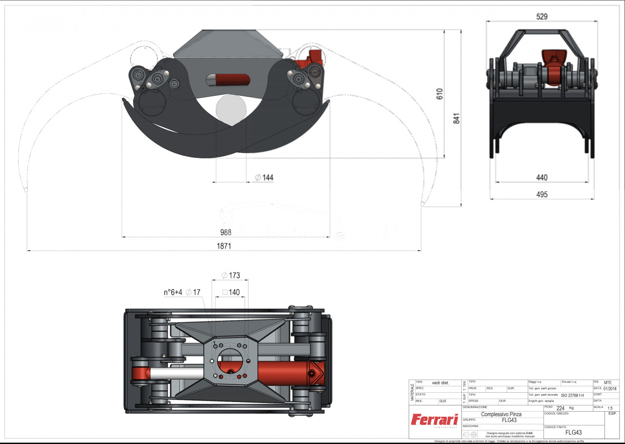 Ferrari FLG 43 XS chwytak do drewna - Pinza de manipulación: foto 5 Ferrari FLG 43 XS chwytak do drewna - Pinza de manipulación: foto 5