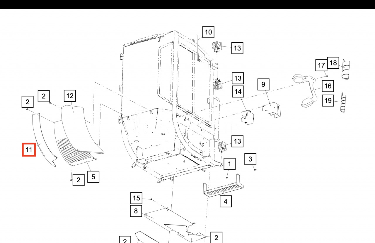 Plastik pokrywa lewa kabiny EPSCAB Epsilon Palfinger YE37417A - Cabina e interior para Grúa para camión: foto 4 Plastik pokrywa lewa kabiny EPSCAB Epsilon Palfinger YE37417A - Cabina e interior para Grúa para camión: foto 4