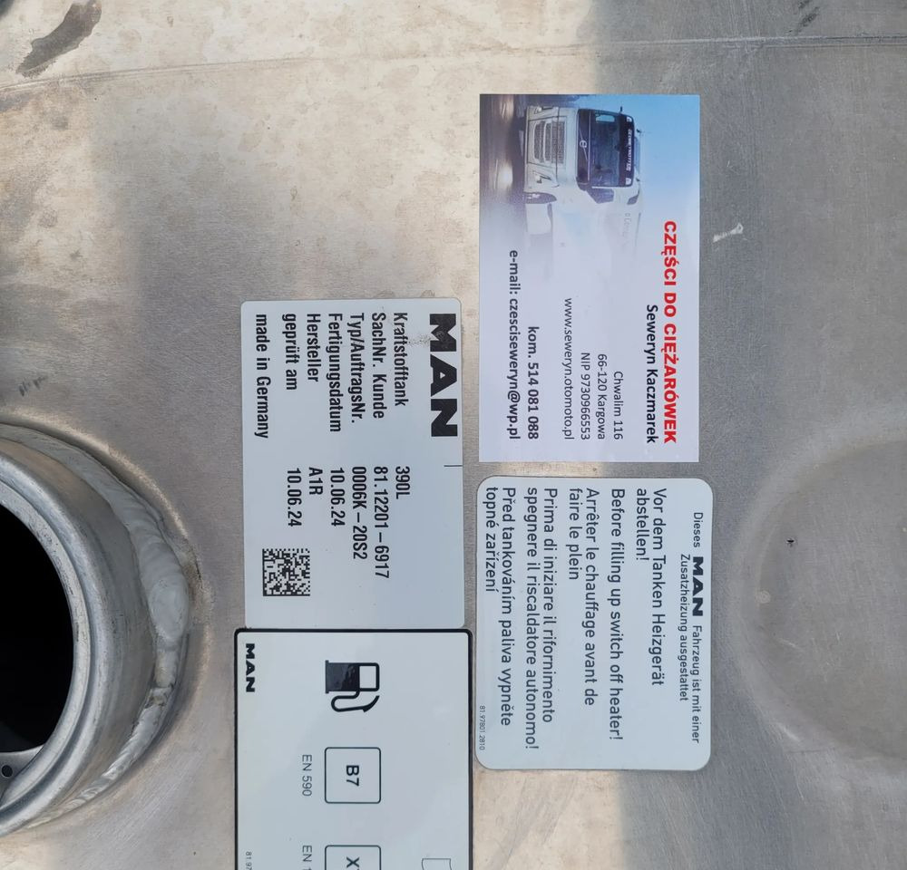 ZBIORNIK PALIWA MAN TGX TGS 390L 81.1220-6917 102X63X68CM CHWALIM116 - Procesamiento de combustible para Camión: foto 4 ZBIORNIK PALIWA MAN TGX TGS 390L 81.1220-6917 102X63X68CM CHWALIM116 - Procesamiento de combustible para Camión: foto 4