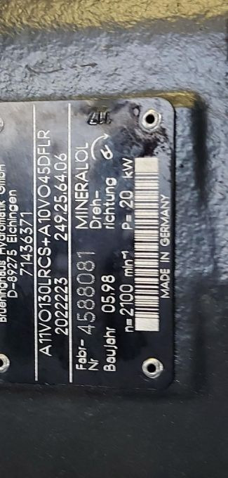Pompa A11V0130LRCS+A10VO45DFLR komplet - Bomba hidráulica para Maquinaria de construcción: foto 4 Pompa A11V0130LRCS+A10VO45DFLR komplet - Bomba hidráulica para Maquinaria de construcción: foto 4