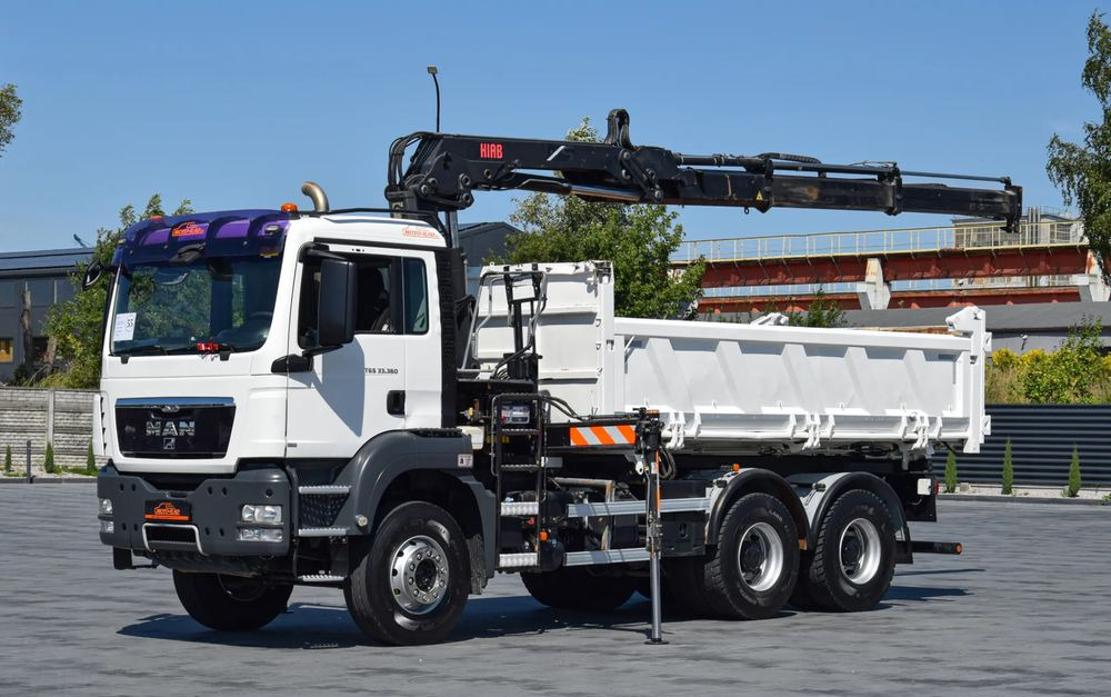 MAN TGS 33.360 / 6x4 / HDS HIAB 122 E-2 HIDUO / STEROWANIE RADIOWE / WYWROTKA / HYDROBURTA / AUTOMAT / KLIMA / TEMPOMAT / KAMERA COFANIA / SPROWADZONY - Camión volquete: foto 1 MAN TGS 33.360 / 6x4 / HDS HIAB 122 E-2 HIDUO / STEROWANIE RADIOWE / WYWROTKA / HYDROBURTA / AUTOMAT / KLIMA / TEMPOMAT / KAMERA COFANIA / SPROWADZONY - Camión volquete: foto 1