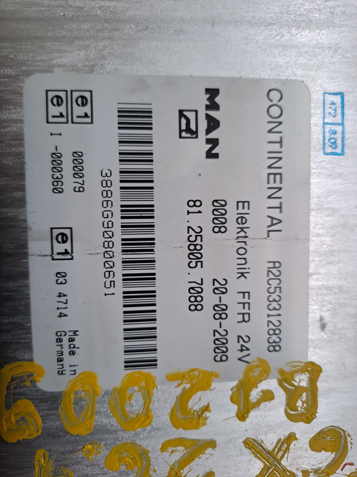 Gebrauchtes MAN TGX 26.440 Steuergerät Fahrzeugführungs - Rechner, Artikel - Nr. : 81.25805 - 7088 - Unidad de control para Camión: foto 2 Gebrauchtes MAN TGX 26.440 Steuergerät Fahrzeugführungs - Rechner, Artikel - Nr. : 81.25805 - 7088 - Unidad de control para Camión: foto 2