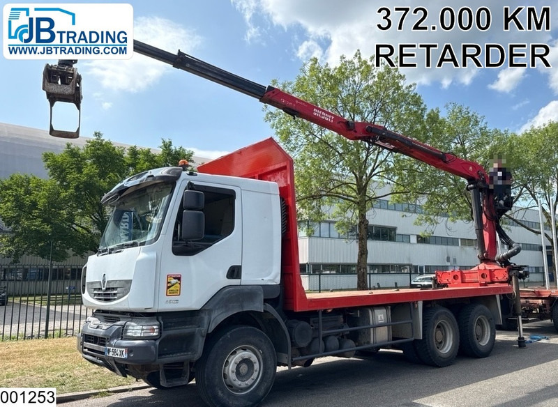 Renault Kerax 450 Dxi 6x4, Manual, Steel, Palfinger, Retarder - Camión forestal, Camión grúa: foto 1 Renault Kerax 450 Dxi 6x4, Manual, Steel, Palfinger, Retarder - Camión forestal, Camión grúa: foto 1