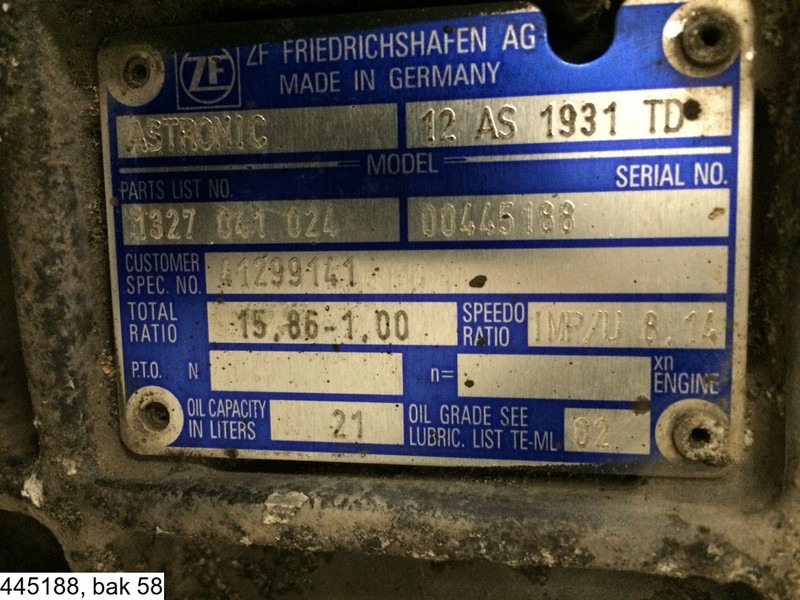 ZF ASTRONIC, 12 AS 1931 TD, Automatic, Retarder - Caja de cambios: foto 2 ZF ASTRONIC, 12 AS 1931 TD, Automatic, Retarder - Caja de cambios: foto 2