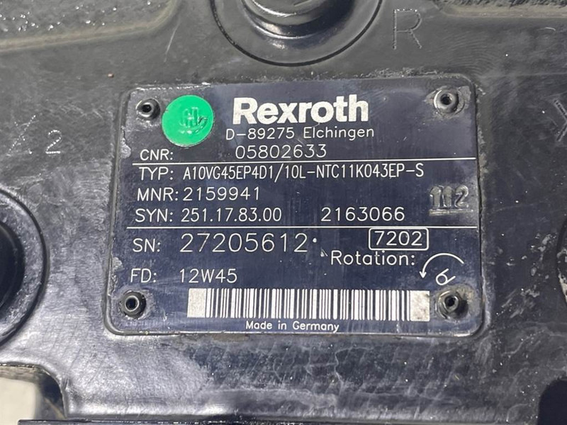 Bomag -Rexroth A10VG45EP4D1/10L-Drive pump/Fahrpumpe - Hidráulica para Maquinaria de construcción: foto 4 Bomag -Rexroth A10VG45EP4D1/10L-Drive pump/Fahrpumpe - Hidráulica para Maquinaria de construcción: foto 4