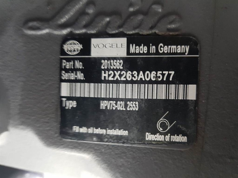 Vögele 2013562-Linde HPV75-02L 2553-Drive pump/Fahrpumpe - Hidráulica: foto 3 Vögele 2013562-Linde HPV75-02L 2553-Drive pump/Fahrpumpe - Hidráulica: foto 3