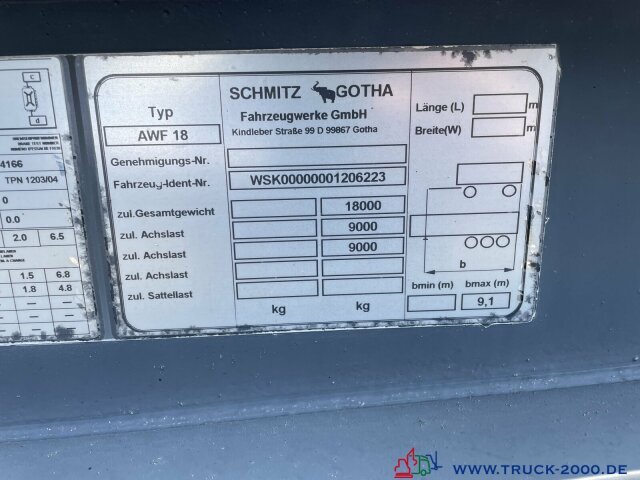 Schmitz Cargobull AWF 18 BDF SAF Achsen Scheibenbremsen - Remolque portacontenedore/ Intercambiable: foto 4 Schmitz Cargobull AWF 18 BDF SAF Achsen Scheibenbremsen - Remolque portacontenedore/ Intercambiable: foto 4