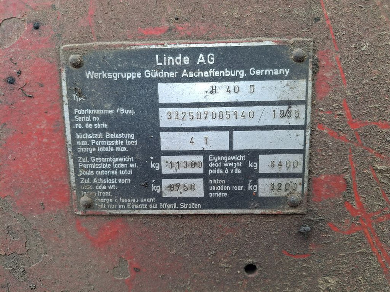 Carretilla elevadora diésel Linde H 40 D: foto 9