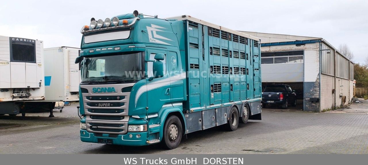 Scania R 490 Topline Menke 4 Stock Hubdach | Retader - Camión para caballos: foto 1 Scania R 490 Topline Menke 4 Stock Hubdach | Retader - Camión para caballos: foto 1