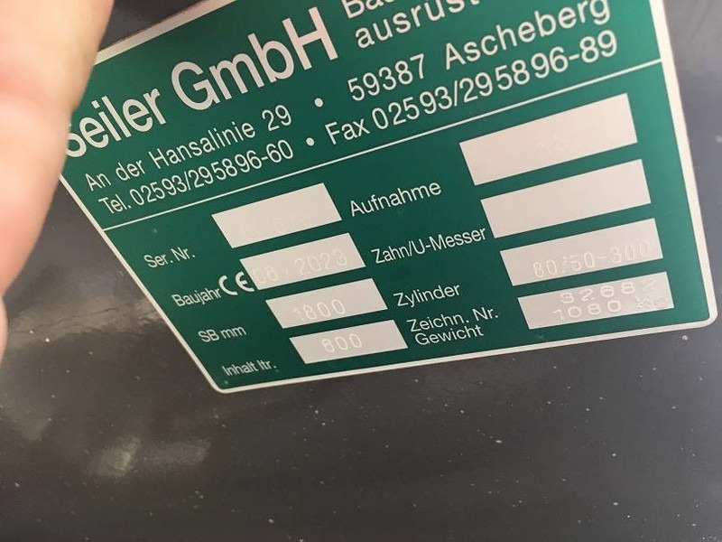 Implemento para Maquinaria de construcción Seiler (99002400) 1.80 m GLV / ditch cleaning bucket MS 2: foto 7