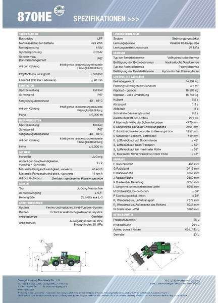 LIUGONG 870 HE vollelektrisch, 24.2 t, 4.7-5.2 cbm - Cargadora de ruedas: foto 2 LIUGONG 870 HE vollelektrisch, 24.2 t, 4.7-5.2 cbm - Cargadora de ruedas: foto 2