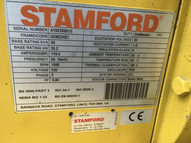 Generador industriale John Deere 4045DFM50 GENERATOR 44KVA USED: foto 8