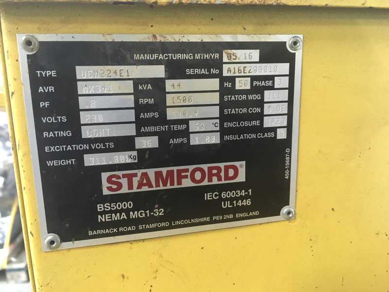 Generador industriale John Deere 4045DFM50 GENERATOR 44KVA USED: foto 7