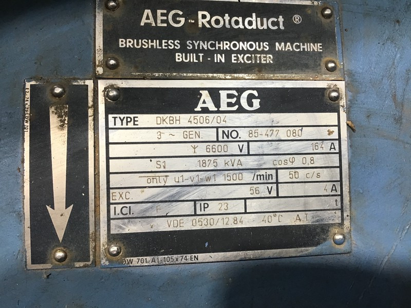 Generador industriale MTU 16V396 GENERATOR 1875 KVA FOR PARTS: foto 7