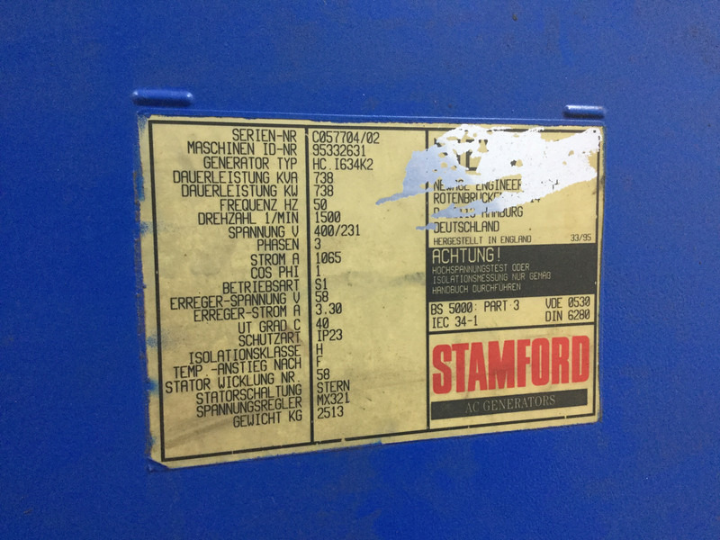 MWM TBG620V12 GENERATOR 738KVA USED - Generador industriale: foto 2 MWM TBG620V12 GENERATOR 738KVA USED - Generador industriale: foto 2