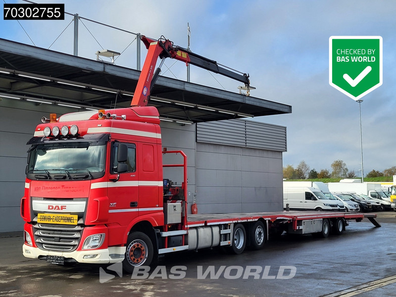DAF XF 440 XF 6X2 NL-Truck Transporter APK HMF 900-K2 crane Winch Lift-Lenkachse Euro 6 - Camión caja abierta, Camión grúa: foto 1 DAF XF 440 XF 6X2 NL-Truck Transporter APK HMF 900-K2 crane Winch Lift-Lenkachse Euro 6 - Camión caja abierta, Camión grúa: foto 1