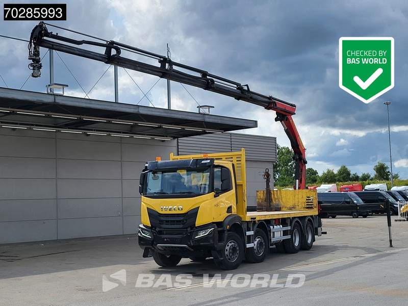 Camión caja abierta, Camión grúa Iveco X-Way 480 8X4 Palfinger PK22002 EH Kran Crane Rotator Retarder Euro 6: foto 1