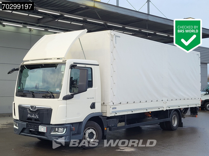 MAN TGL 12.250 4X2 12tonner 1500kg Ladebordwand Automatic Cruise Control Euro 6 - Camión lona: foto 1 MAN TGL 12.250 4X2 12tonner 1500kg Ladebordwand Automatic Cruise Control Euro 6 - Camión lona: foto 1
