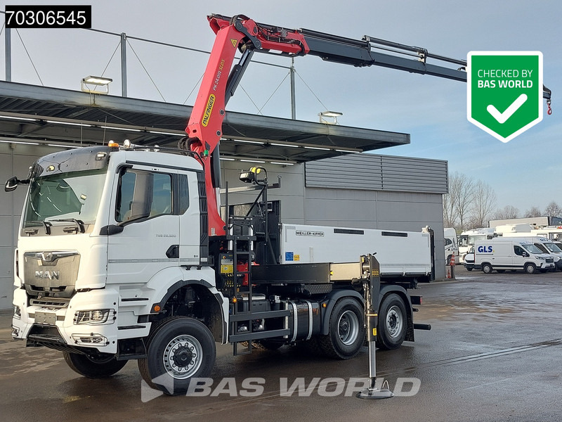 MAN TGS 28.520 6X4 NEW Palfinger PK24001 SLD 5 Kran 2-way tipper Retarder Lift+Steering Axle - Camión volquete, Camión grúa: foto 1 MAN TGS 28.520 6X4 NEW Palfinger PK24001 SLD 5 Kran 2-way tipper Retarder Lift+Steering Axle - Camión volquete, Camión grúa: foto 1