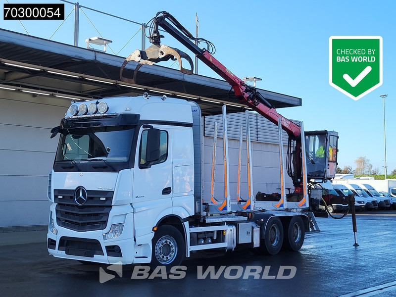 Mercedes-Benz Actros 2663 Actros 6X4 Timber truck FTG V10CX.81 wood crane Big-Axle Automatic Euro 6 - Camión forestal, Camión grúa: foto 1 Mercedes-Benz Actros 2663 Actros 6X4 Timber truck FTG V10CX.81 wood crane Big-Axle Automatic Euro 6 - Camión forestal, Camión grúa: foto 1