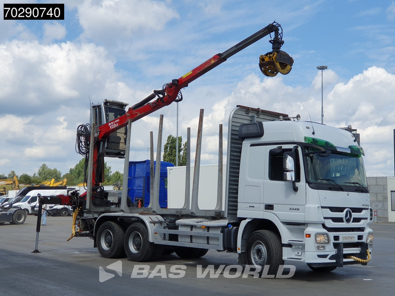 Mercedes-Benz Actros 3346 6X4 Original KM's! FTG V10CX.81 Kran Crane Holztransport Big-Axle Steelsuspension - Camión forestal, Camión grúa: foto 3 Mercedes-Benz Actros 3346 6X4 Original KM's! FTG V10CX.81 Kran Crane Holztransport Big-Axle Steelsuspension - Camión forestal, Camión grúa: foto 3