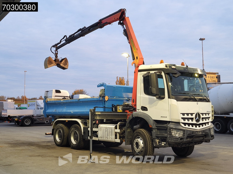 Mercedes-Benz Arocs 3343 6X4 Palfinger PK12.501 SLD Kran Crane 7m3 tipper Big-Axle Automatic Euro 6 - Camión volquete, Camión grúa: foto 3 Mercedes-Benz Arocs 3343 6X4 Palfinger PK12.501 SLD Kran Crane 7m3 tipper Big-Axle Automatic Euro 6 - Camión volquete, Camión grúa: foto 3