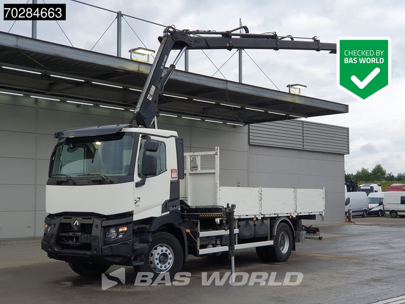 Renault C 380 4X2 HIAB 122 B-3 HIDUO Kran Crane Steelsuspension Big-Axle Euro 6 - Camión caja abierta, Camión grúa: foto 1 Renault C 380 4X2 HIAB 122 B-3 HIDUO Kran Crane Steelsuspension Big-Axle Euro 6 - Camión caja abierta, Camión grúa: foto 1
