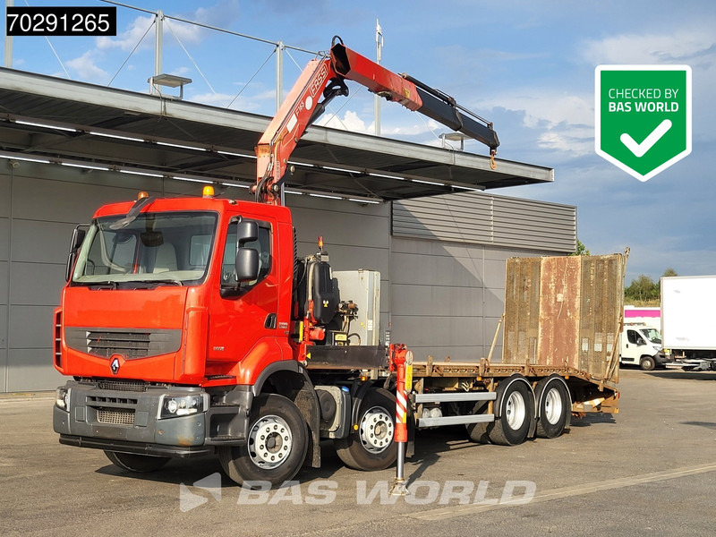 Renault Premium 380 8X4 Fassi F165A.2.22 Crane Kran Hydraulic Ramp Lift-Axle Euro 5 - Camión caja abierta, Camión grúa: foto 1 Renault Premium 380 8X4 Fassi F165A.2.22 Crane Kran Hydraulic Ramp Lift-Axle Euro 5 - Camión caja abierta, Camión grúa: foto 1