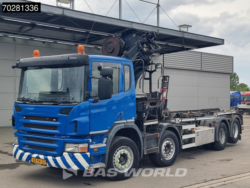 Camión multibasculante, Camión grúa Scania P420 8X2 NL-Truck Hiab 377EP-4 Hipro Kran + Transcom TRC28S Euro 5: foto 12